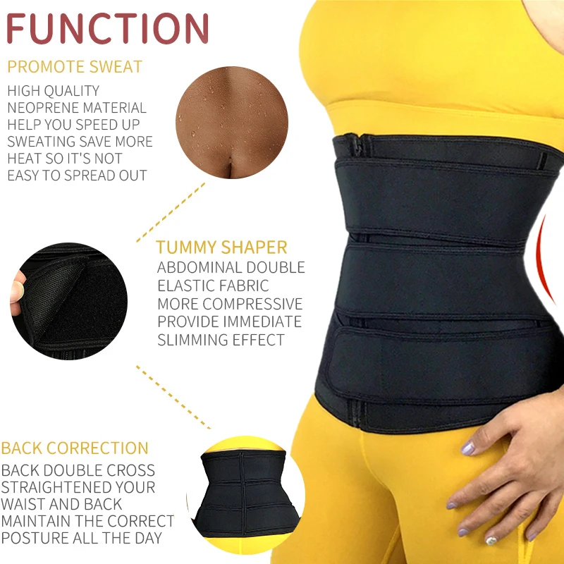 Women Colombian Girdles Neoprene Waist Trainer Sweat Belt Sauna Suit Lose Weight Slimming Corset Trimmer Sheath Shapewear Fajas tummy control underwear