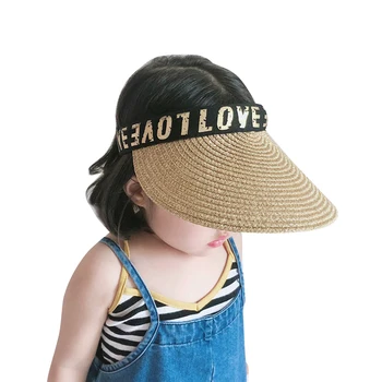

Summer Kids 's Straw Sun Hats Outdoor Girls Sun Visor Caps Sea Beach Boy Casual Sport Flexible Caps