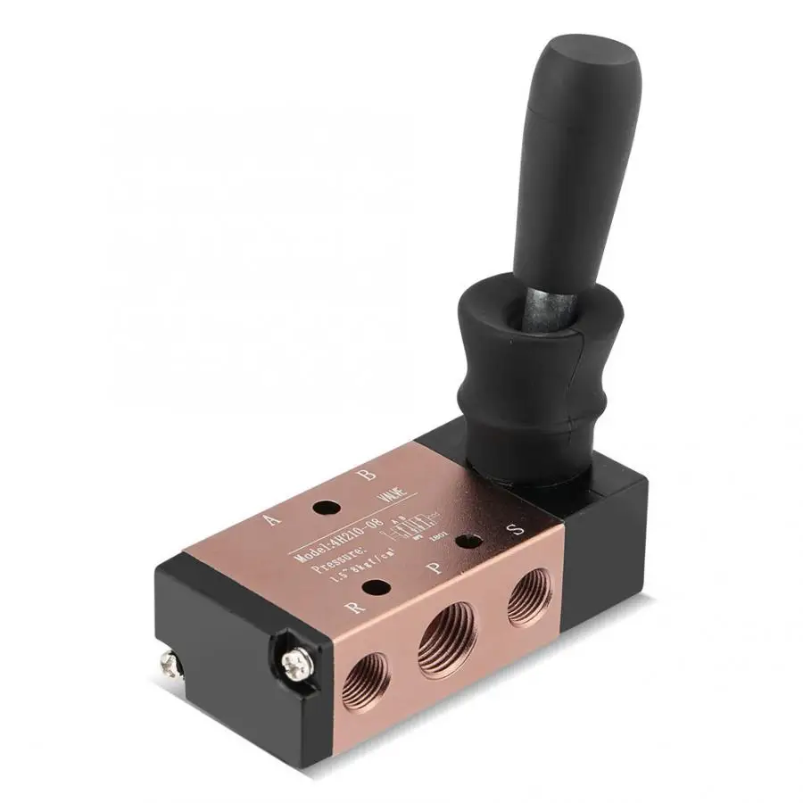 Горячий алюминиевый ручной клапан двухтактного режима ручной контроль Пневматический воздушный клапан 5 портов 2 Позиции 1/4 ручной клапан двухтактного режима