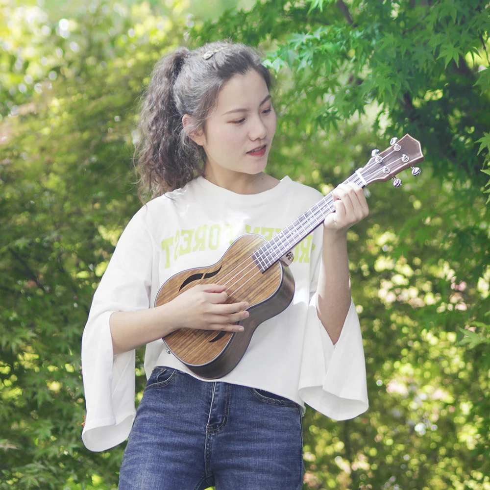 21 24 26 Дюймов акустические Тенор укулеле Ukelele Уке орехового дерева нейлоновые струны закрытого типа колышки инструмент