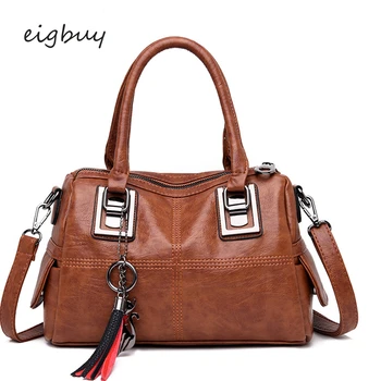 

Female Handbags Leather Ladies HandBags Women Messenger Bags Totes Tassel Designer Crossbody Shoulder Bag Boston Hand Bags