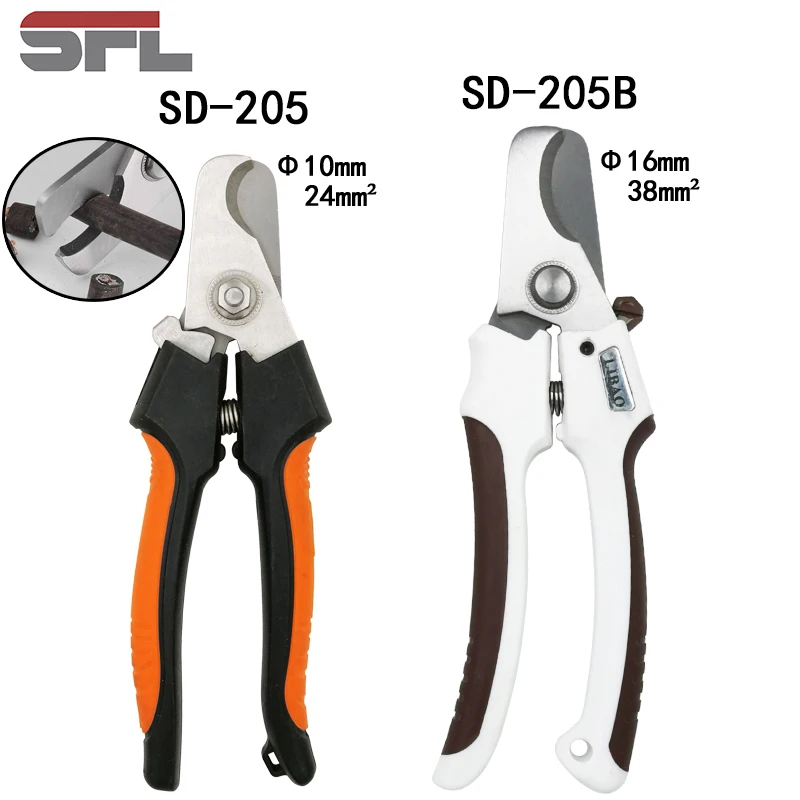 

SD-205/205B cable cutter stripper pliers industrial level cutter ability 24mm2/38mm2 diameter 10mm/16mm 5CR13 steel tools