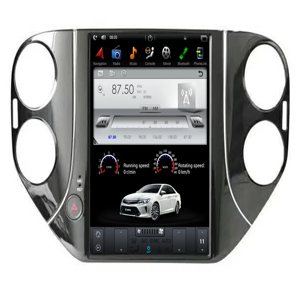 

Android Tesla style Car No DVD Player GPS Navigation For VW Tiguan 2010-2019 radio tape recorder headunit auto stereo multimedia