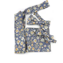 Мода Мультфильм нагрудный платок с цветочным принтом наряд для родителей и ребенка, галстук-бабочка галстуки для мужчин галстук-бабочка, комплект хлопок нежный Свадебные Вечеринка подарок