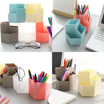 

Home Office Hexagonal Pen Pencil Holder Pen Storage Cosmetic Makeup Storage Box Desk Drawer Organizer