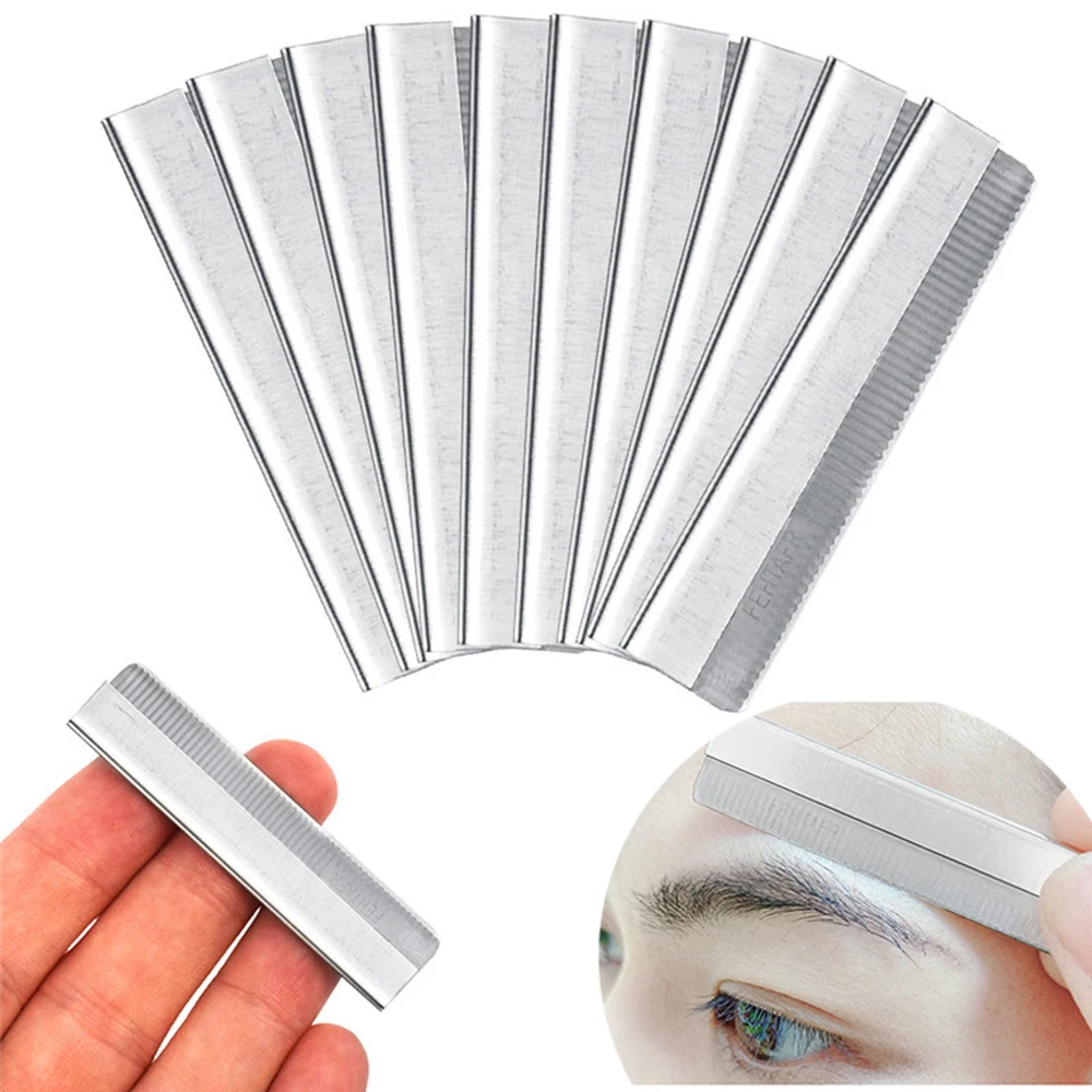 10Pcs/set Eyebrow Razor Trimmer Blade Facial Knife Hair Removers Shaper Professional Make Up Tools Shaver Shaving Tool