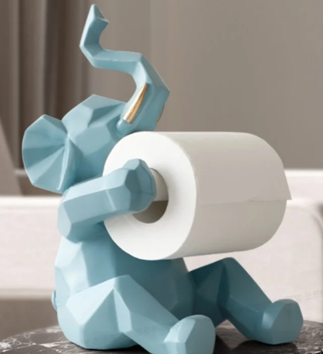 

Animal statue Craft Decorations roll paper holder living room office restaurant hanging paper Elephant/deer figurine home decor