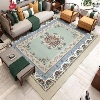 

Bubble Kiss Soft European Pastoral Rug Blue Green Floral Pattern Carpet Area Rug for Bedroom Rug For Living Room Home Decor