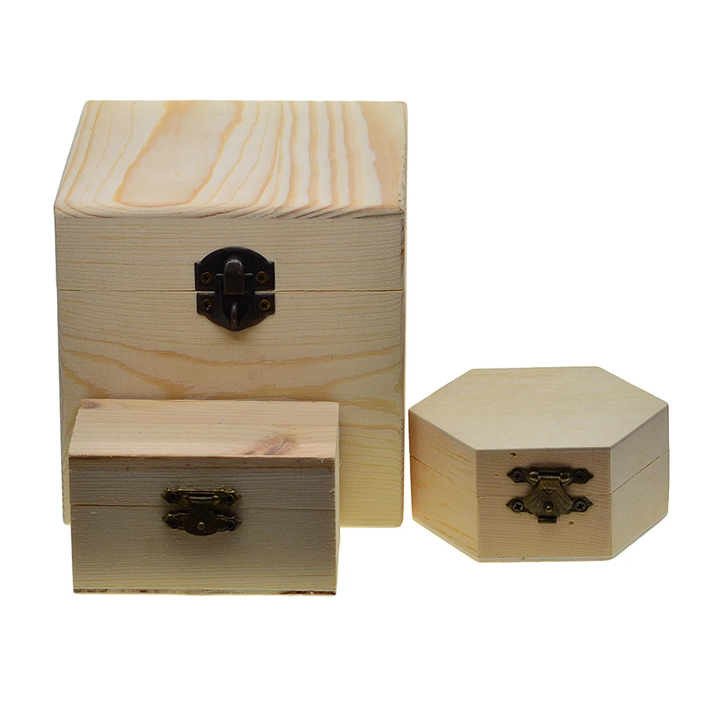 3 шт. естественные необработанные деревянные ящики для хранения сделай сам