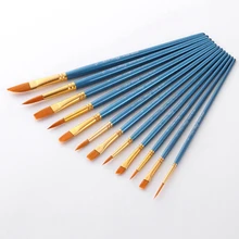 12 шт деревянный набор кистей для рисования и Палитра для акварели масляная Акриловая картина с сумкой