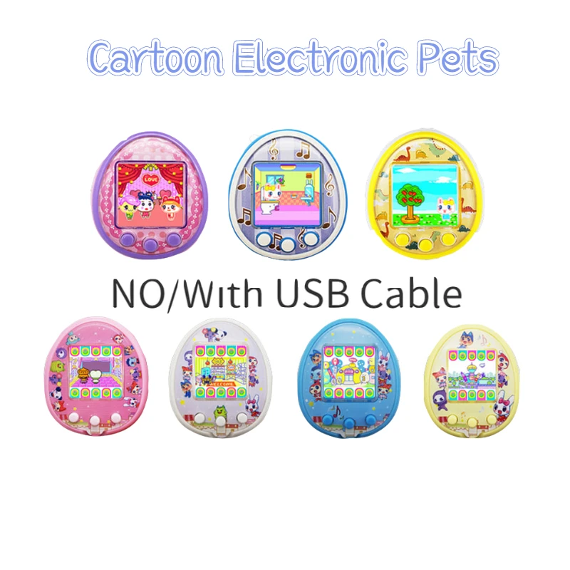 Cartoon Electronic Pets Charging Digital Pet Interactive Toy 90S Nostalgic Handheld Virtual Dating Electronic Gadgets And Cover