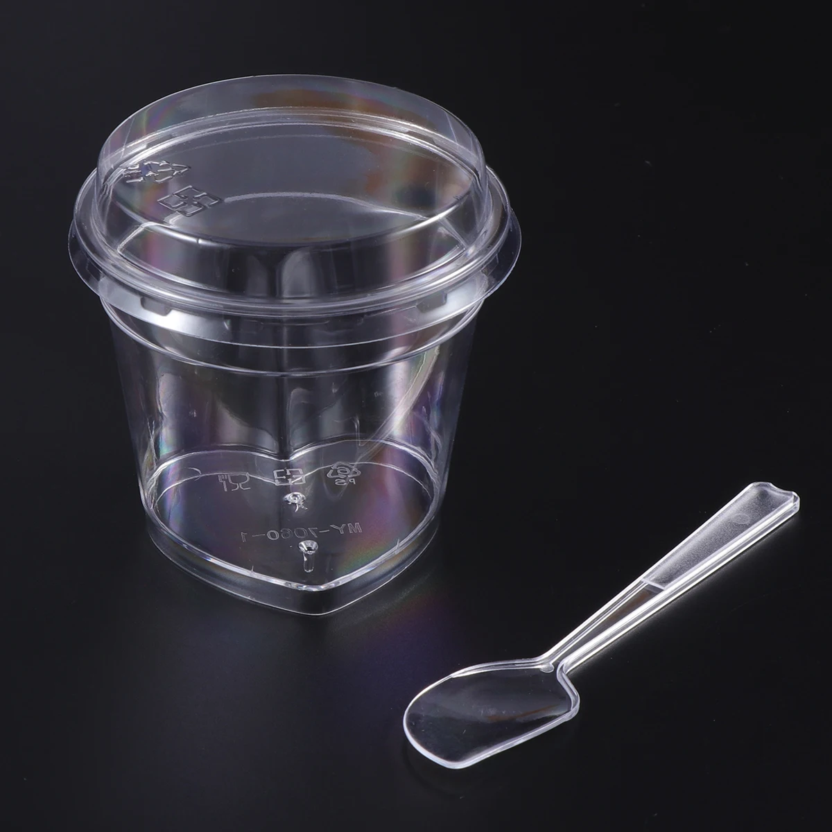 Wedding 48CT Clear Plastic Disposable Square Cups Tasting Elegant Cups for Parties Spoons Perfect for Serving Desserts Appetizers Mousse and Small Portions Loreso Dessert Cups with Spoons