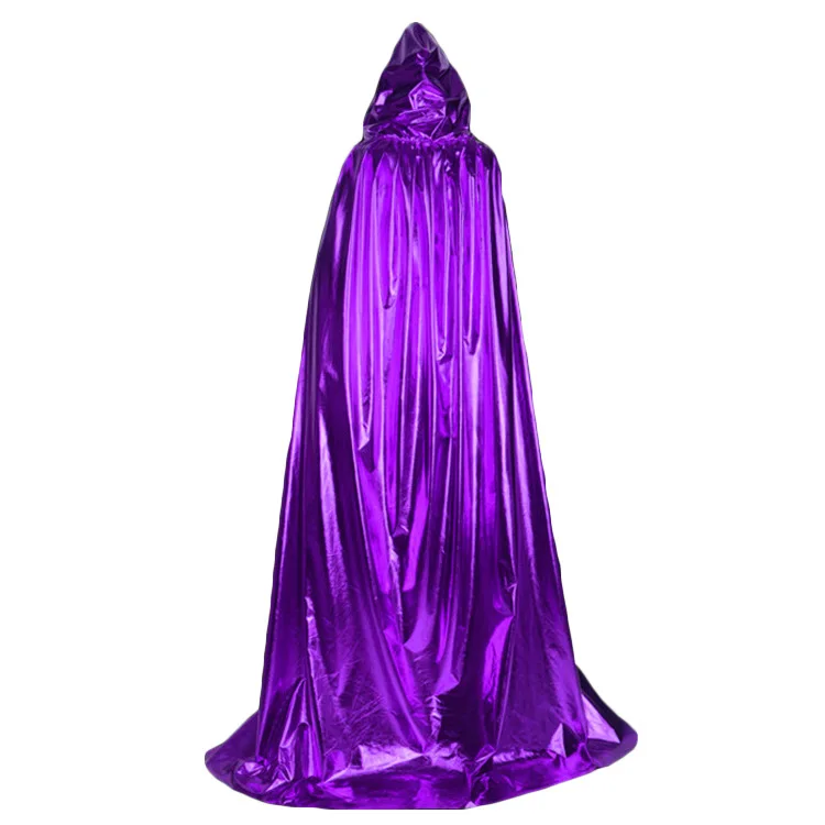 COLDKER капюшон с капюшоном 4 цвета средневековый плащ для мытья полов бог смерти костюм для тематической вечеринки Хэллоуин нарядное платье - Цвет: purple