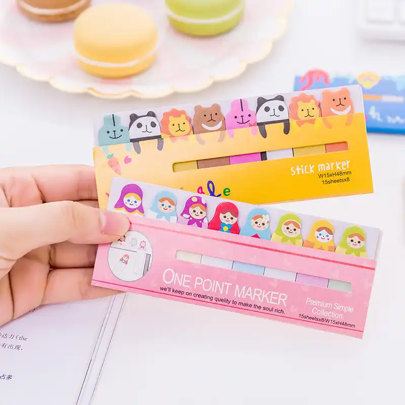 8X Cute Animal Sticker Office Bookmark Point Marker Memo Sticky Notes SK