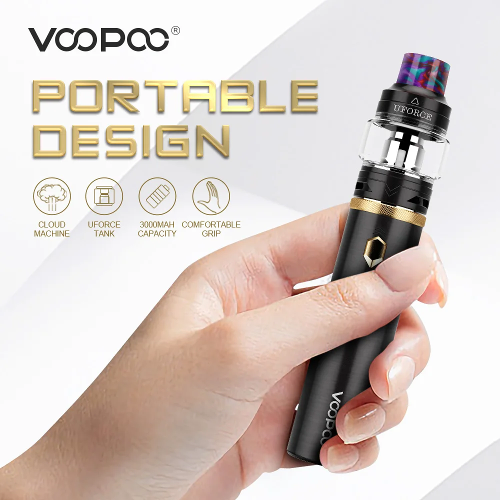 Preise Original VOOPOO KALIBER STIFT Elektronische Zigarette Kit 3000mAh Vape Stift Start Kit Max 110W Ausgang 5ml Uforce tank U4 U6 Spulen
