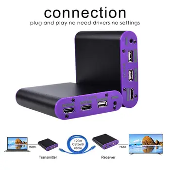 

KVM USB HDMI Over Classic Colors and Simple Durable Design TCP IP Cat6 Extender RJ45 LAN Network Transmitter Receiver
