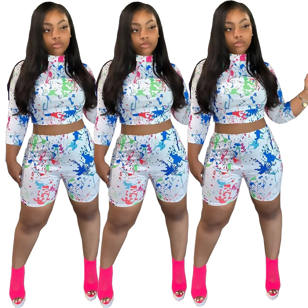 2019 женский новый рисунок на тему осени с принтом футболка воротником стойкой и