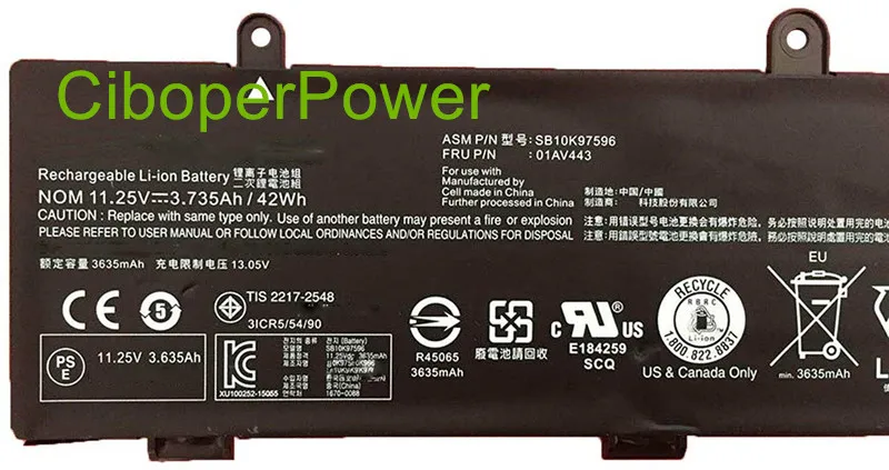 Оригинальное качество 01AV443 01AV442 батарея для 11E серии SB10K97596 SB10K97595 00HW044 00HW043 00HW042