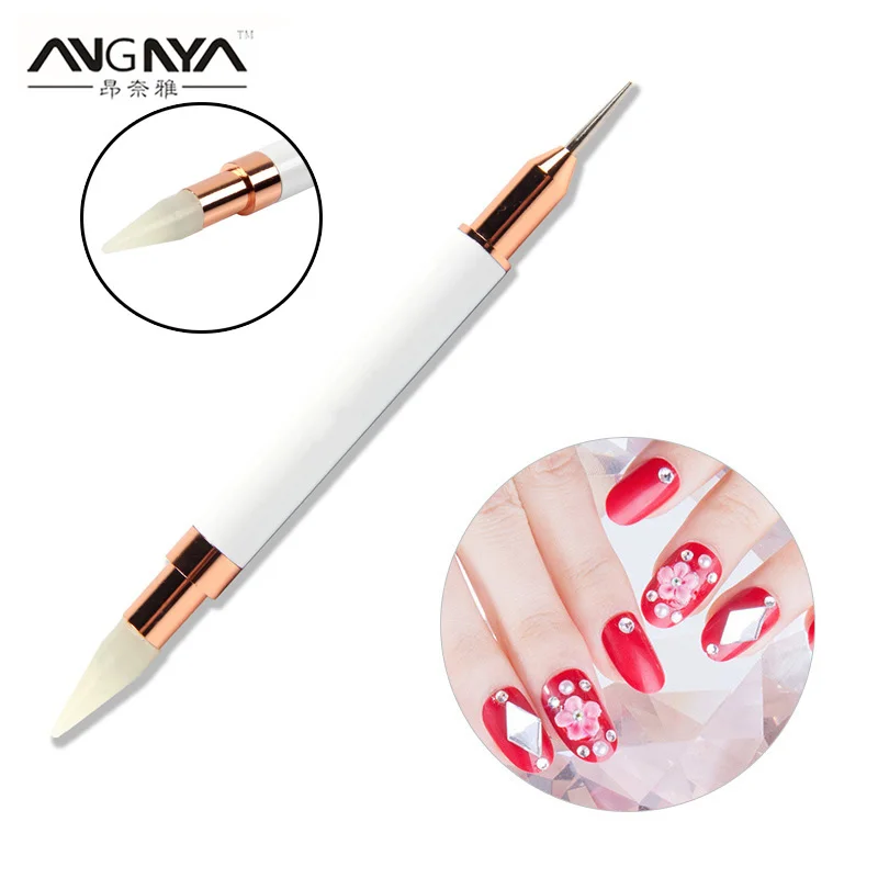 ANGNYA New Dual Heads Acrylic Metal Dotting Wax Pen Gradient Rhinestones Gem Picker Crystal Picking Nail Art Studs Dotter Tools 5