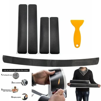 

Replacement Parts Auto Set Kit Tail Car Rear Bumper Sticker Decors Styling Accessories Vinyl Black Universal Film 3D Wraps