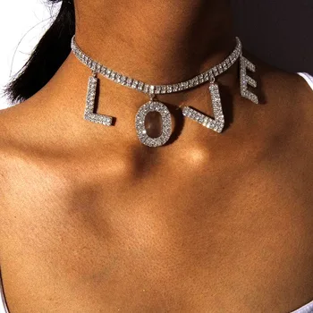 

2020 hip hop Men women pink cz jewelrycubic zirconia love tennis chain Bubble Letter Alphabet Charm pendant necklac