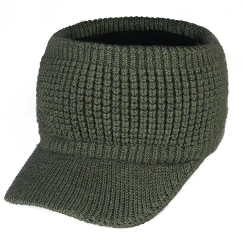 FURTALK Ponytail Beanie Hat Women Winter Knitted Hat High Messy Bun Hats for Female Fleece Cap Winter Black Cap Sportswear - Цвет: Зеленый