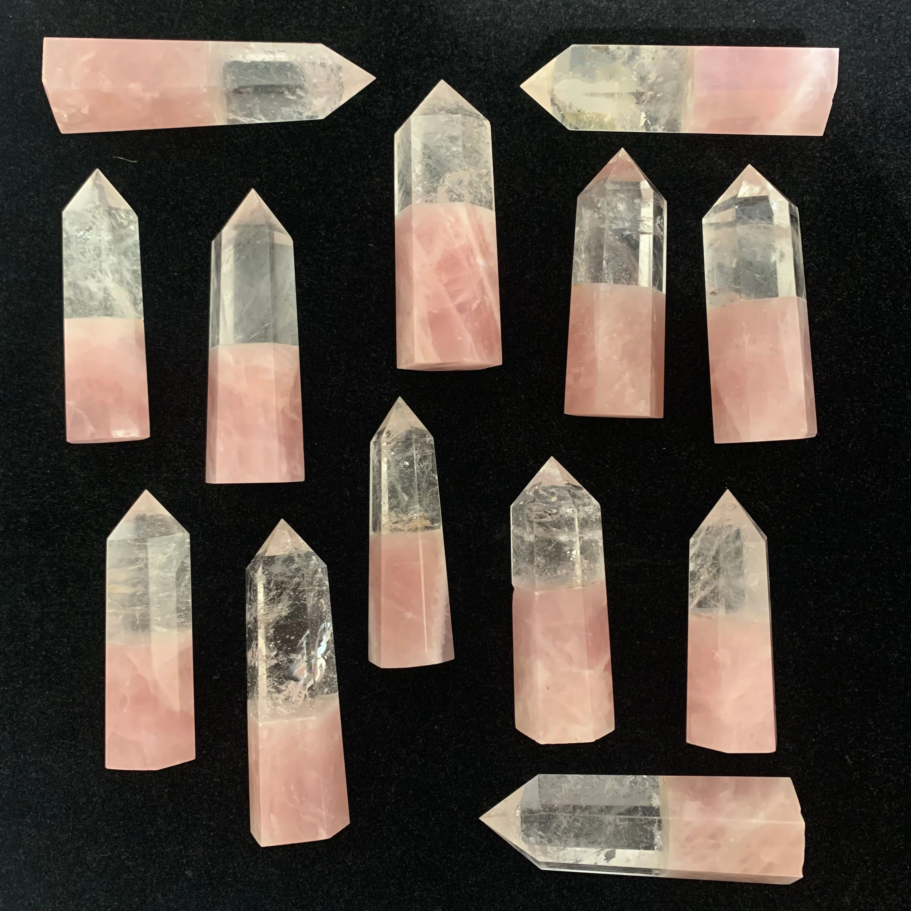 

Natural Rose Quartz Column Single-Pointed Hexagonal Prism Rough Power Stone Polished Quartz Semi-Precious Stone Ornaments LPS