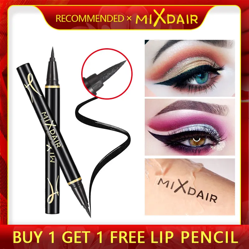 MIXDAIR Black Eyeliner Pencil Waterproof Long-lasting Liquid Eye Liner Pen Smudge-Proof Eyes Make Up Tool Maquiagem Profissional