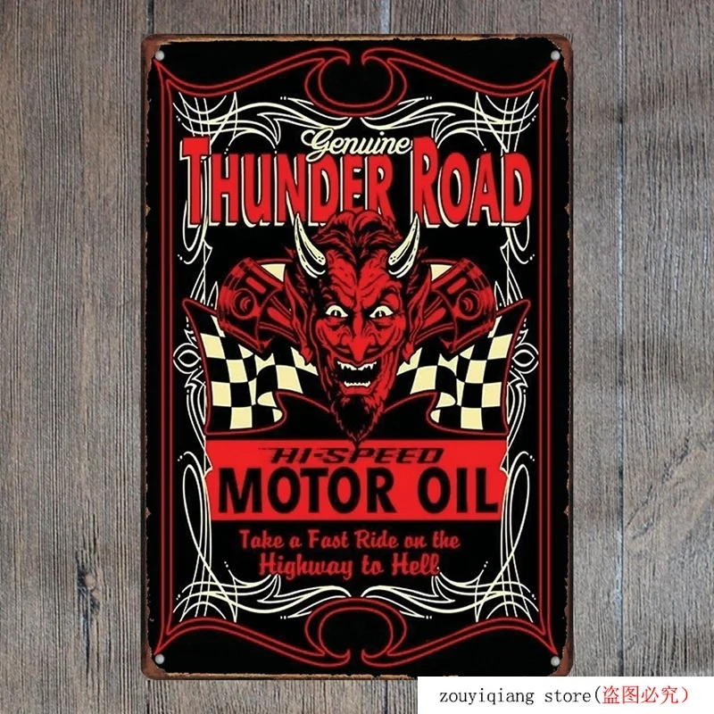 Hi-speedMotor Oil Metal Sign Plates Shabby Chic Tin Signs Home Bar Pub Garage Vintage Decor Plaque Wall Art 20*30 | Дом и сад