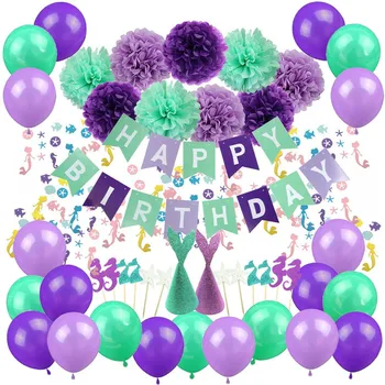 

Mermaid Party Decorations Teal Lavender Purple Sea theme girls party