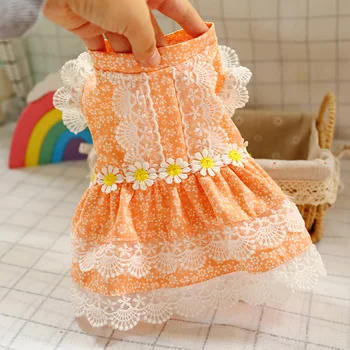 

Pet Spring Skirt West Highland Summer Thin Palace Wind Lace Dress Dog Clothes Teddy