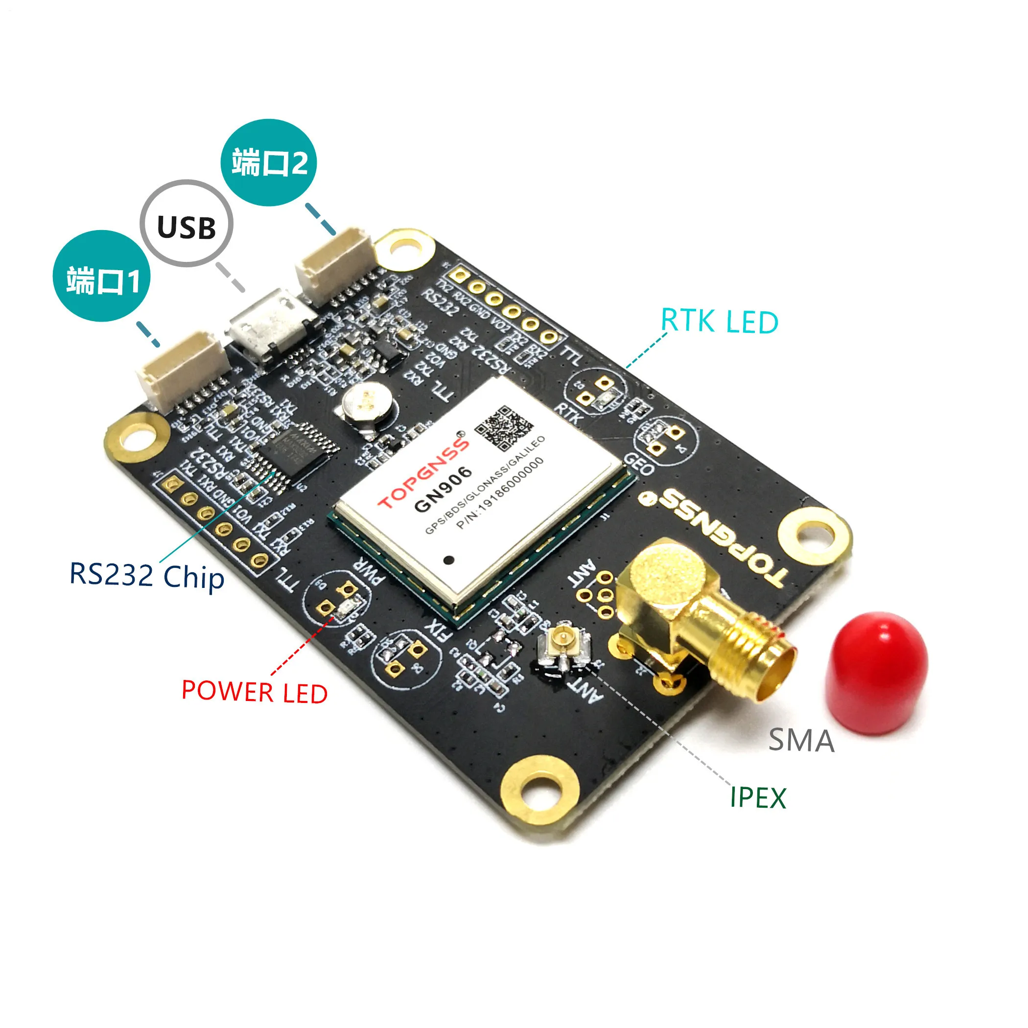 

UART Differential Cm GPS Module ZED-F9P Module Test Leveling Board NMEA0183 DHL Free Shipping