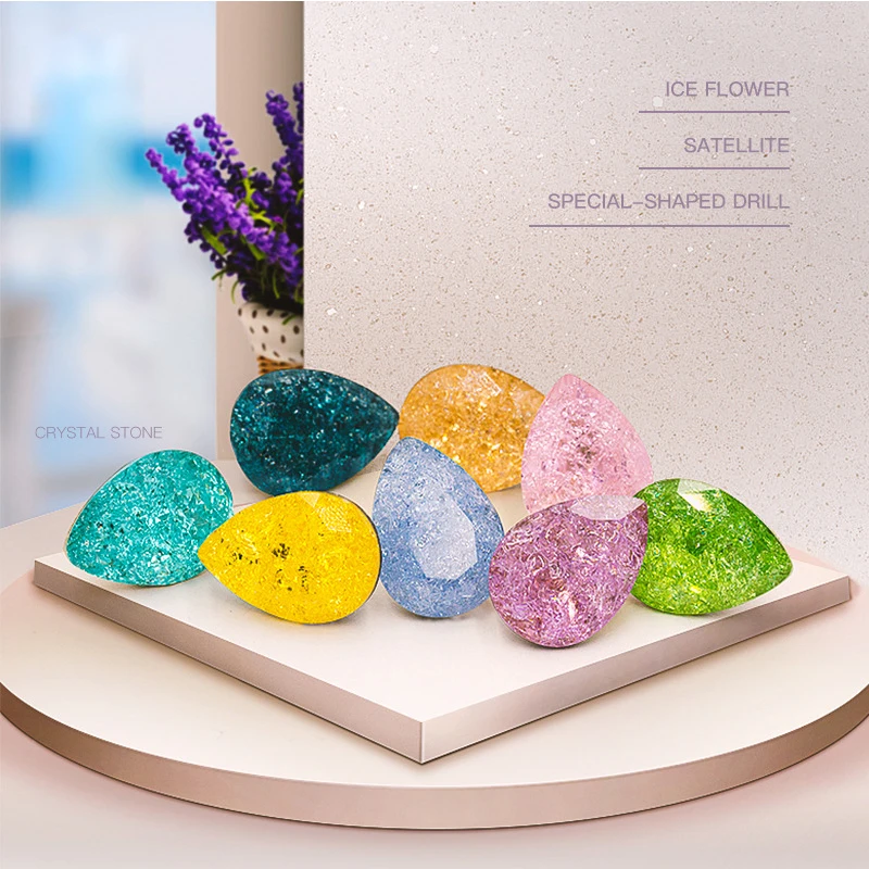 

high quality k9 all size teardrop pointback rhinestone ice flower glass crystal stone 2019 new style for jewelry