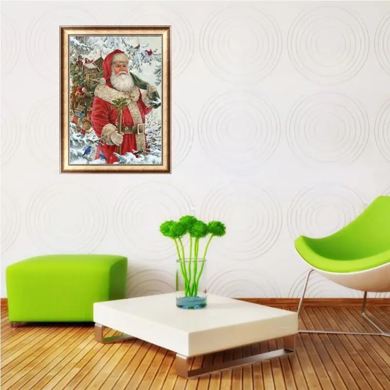 Santa Claus 5D Full Diamond Embroidery Painting DIY Cross Stitch Home Decoration 634E