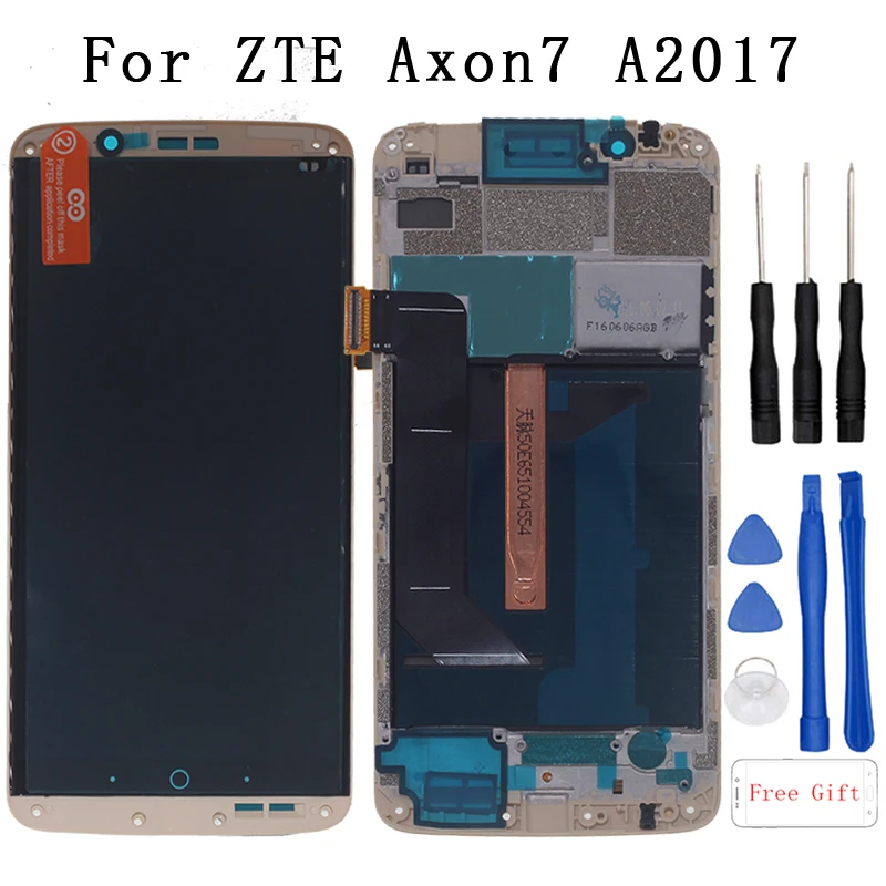 

Original AMOLED for zte Axon7 LCD with frame display touch screen digitizer Assembly for zte A2017 A2017U A2017G Axon7 LCD Panel