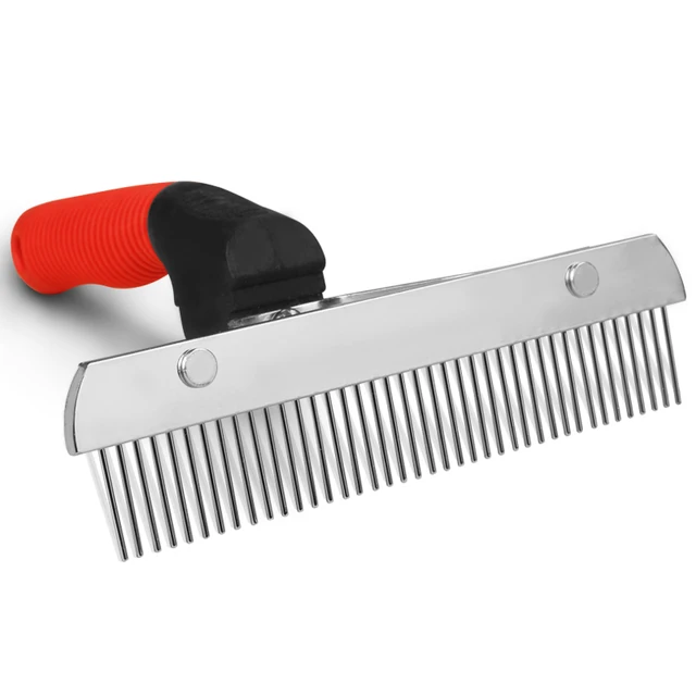 Anti-Slip Rubber Handle Pet Grooming Dog Rake