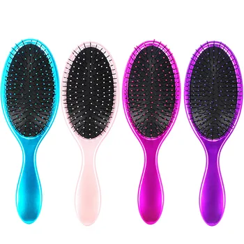 

4-Color Metallic Paint Salon Massage Tangle Teezer ABS Men and Women Anti-Static Massage Hairdressing Tangle Teezer