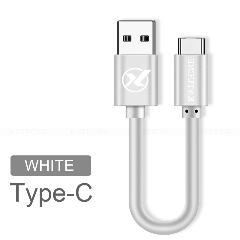 20 см usb type-C кабель для samsung Galaxy S9 S8 Plus Быстрая зарядка кабель type-C для huawei P10 P20 Pro зарядный кабель для мобильного телефона - Цвет: PVC White