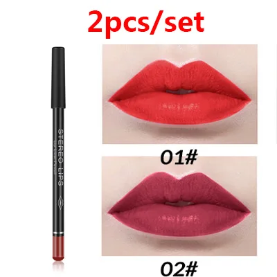 2pcs color 13 12 цветов, сексуальная матовая помада для губ, карандаш для губ, натуральный матовый карандаш для губ, набор ручек, инструмент для макияжа, женская косметика, легко носить - Цвет: 2pcs color 13