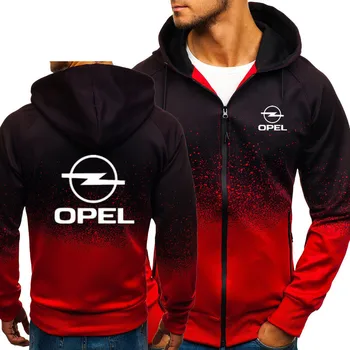 

2020 Spring Mens for Opel Logo Jacket Long Harajuku Zipper Hoodie Cotton Gradient 3d Pullover Coat K