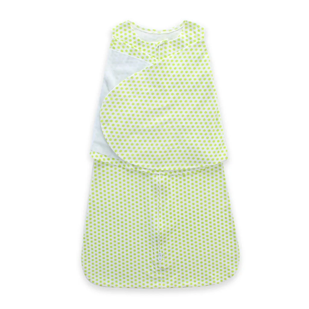 Зеленый Спящие пупсы, мешки для новорожденных, Детские спальные мешки в горошек, детское одеяло хлопок, пеленальные спальные принадлежности, надеваемое покрывало# g4 - Цвет: Зеленый