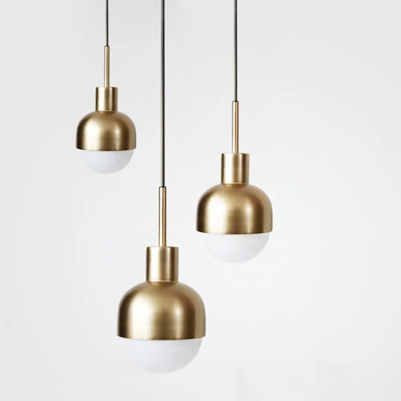 Nordic Denmark Copper Pendant Lamps Modern Mini Suspension Luminaire Loft E27 LED Bulb Lamp Fixture for Coffee Shop Bar Metal AC | Лампы и