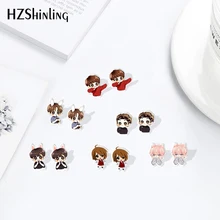 Новое поступление vkook jkook, милые серьги из полимеров с мультяшным роббита, Усадочные серьги, милые аксессуары, акриловые серьги из эпоксидной смолы