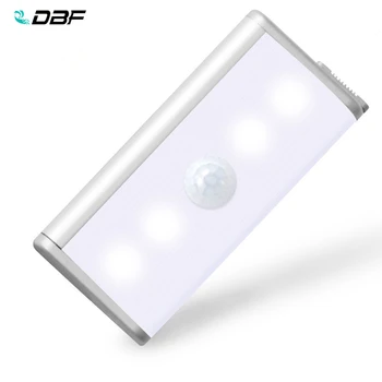 

[DBF]4leds Rechargeable PIR Motion Sensor LED Night Light For Hallway Pathway Staircase Magnetic Wall Lighting led sensor light