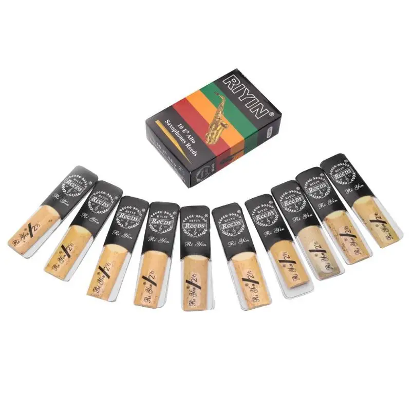 

Durable Saxophone Reeds Delicate Design 10pcs/lot Strength 2.5 Treble Alto Saxophone Reeds Musical Instrument Accessory