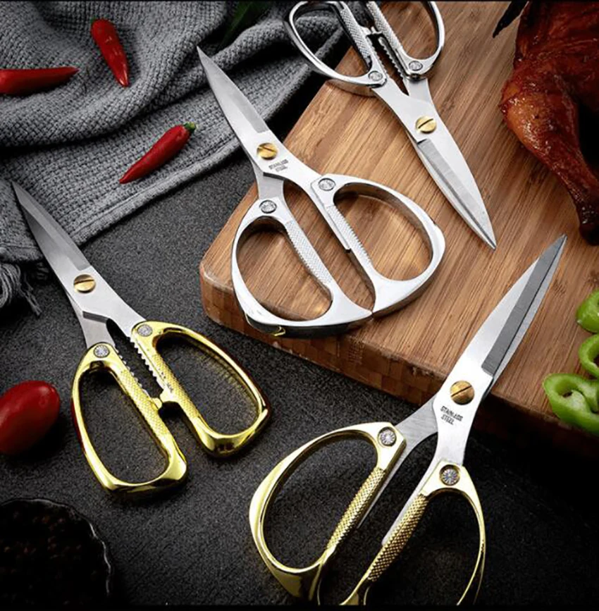 Description Picture 6 of itemKitchen Shears Scissors 19cm Stainless Steel Food Scissors for Herbs Chicken Meat Poultry Vegetable Fish Multipurpose Scissors