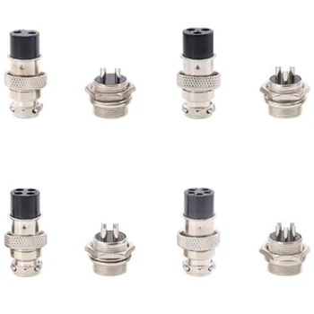 

40-Pieces 2 3 4 5 Pin 16mm Thread Male Female Panel Metal Aviation Wire Wire Connector Plug Assortment Kit