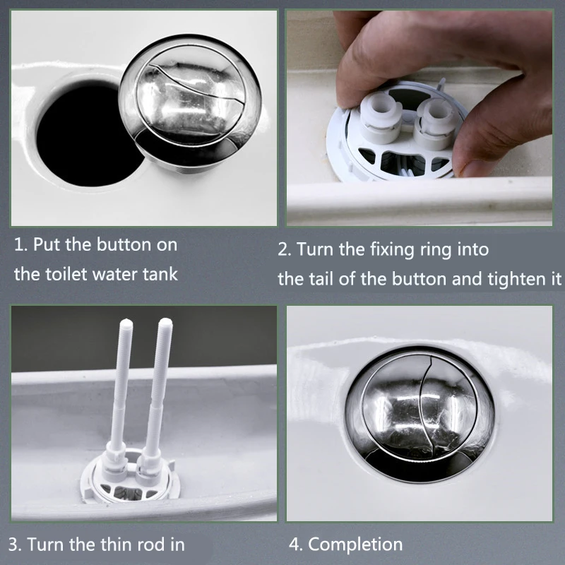 Bathroom toilet tank accessories Double push button switch One-piece flush toilet push valve