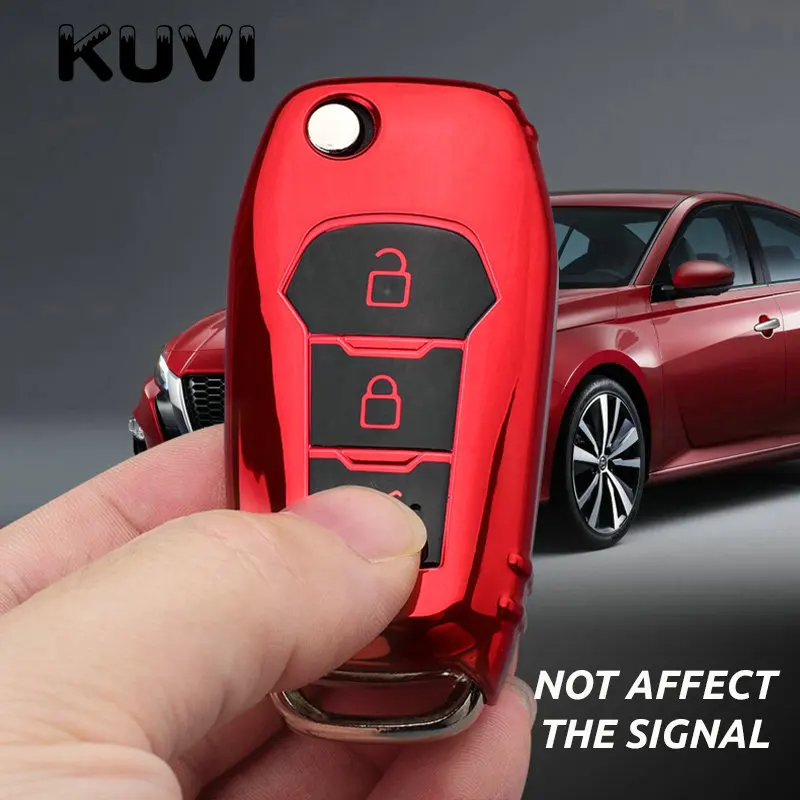 Car Key Cases Flip Remote Control Protector Cover For Ford F150 F250 Focus 3 Escort Kuga Everest Fiesta Mustang Edge Fusion - - Racext™️ - - Racext 19