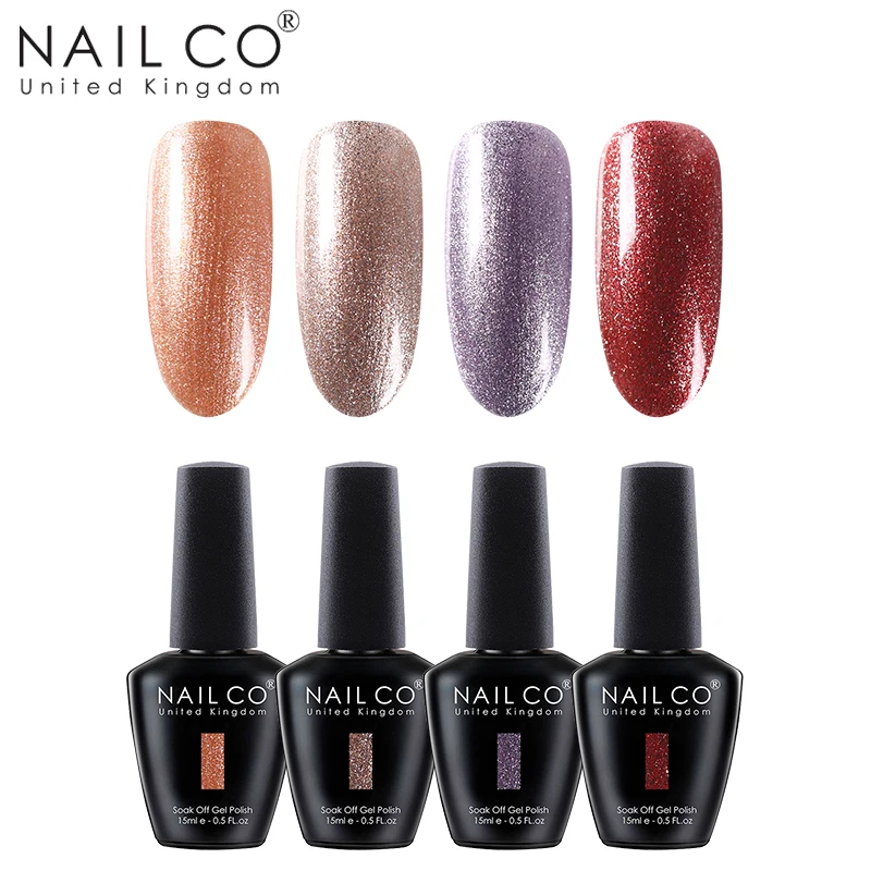 ZH36 NAILCO 4 шт. 15 мл Гель-лак для ногтей DIY Nail Art Laquer светодиодный Гель-лак для ногтей Блестящий замачиваемый полуперманентный гель для подарка жены - Цвет: ZH36